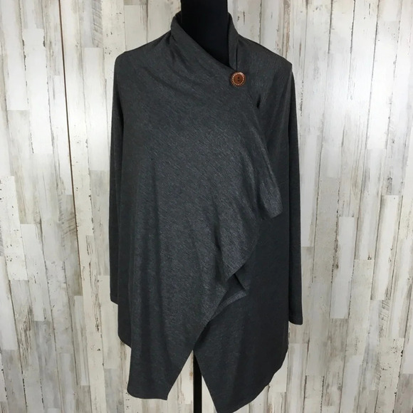 Bobeau Cardigan Poncho Shawl Single Button Cover - Picture 2 of 6